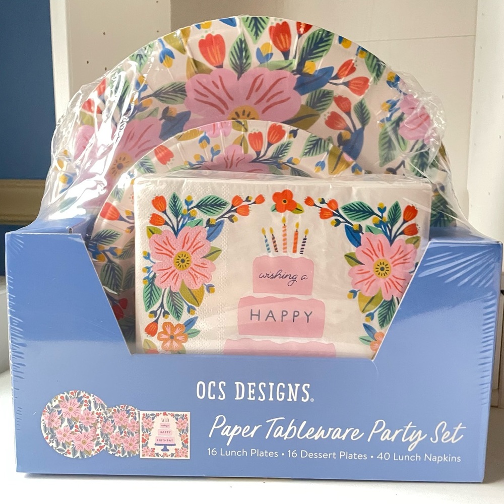 Birthday Party Paper Goods - NEW - Paper Tableware Party Set by OCS Designs